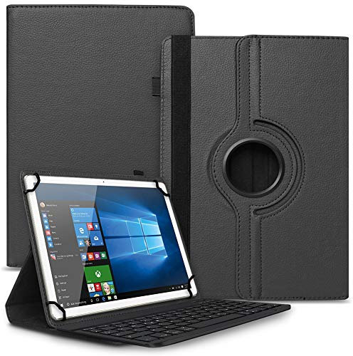 NAUCI Tablet Hülle kompatibel mit Blackview Tab 20 16 15 13 12 11 10 Pro 9 8 8E Tasche Schutzhülle Bluetooth Case Universal Keyboard Cover 360° Drehbar praktische Standfunktion, Farbe:Schwarz