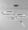 Wandun Moderne LED Pendelleuchte, 3-Ringe Kollektion, Black Farbe, Verstellbarer HäNgeleuchter, Moderne Deckenleuchte, mit Fernbedienung Dimmbar, 3000k - 6000k, mit Speicherfunktion, 68w