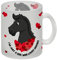 I'm just a girl who loves horses Glas Tasse mit schwarzes Pferd Motiv