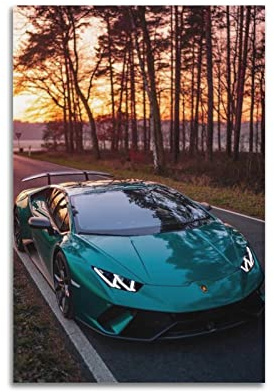 HALOUB Sportwagen-Poster für Lamborghini Huracan Supercar Rennauto Dekorative Malerei Leinwand Wand und Kunst Bild Familie Schlafzimmer Dekor 40 x 60 cm