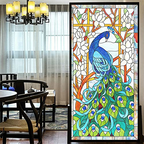 LXDWEI Decorative Window Film Privacy Tree Static Cling Window Stickers No Glue Frosted Window Coverings Window Tint (68x140cm)