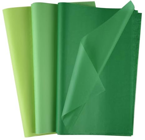 Morcheiong 60 Blatt Grünes Seidenpapier, Kunst-Geschenkverpackung, Seidenpapier, Großpackung, Geschenkverpackung, für DIY, Geburtstag, Hochzeit, Urlaub, Handwerk, Dekoration, Party, Festival