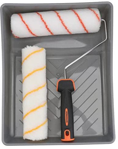 BESTonZON Paint Roller Brush Kit Wall Paint Roller for Stain Covering Home Decorative Brush Smooth and Uniform Application for Garden Ceiling Door Wall Decoration