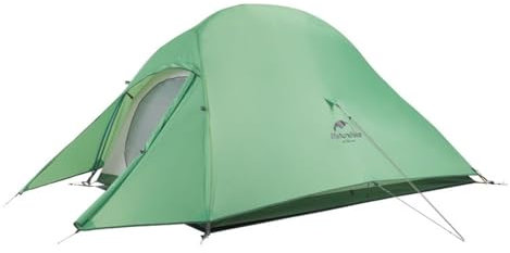 Naturehike 1/2/3 Personen leichtes Campingzelt, wasserdichtes Zelt mit Innenzelt und Bodenmatte, tragbarer Rucksack-Unterstand für draußen (grün-210T Polyester, 2 Personen)