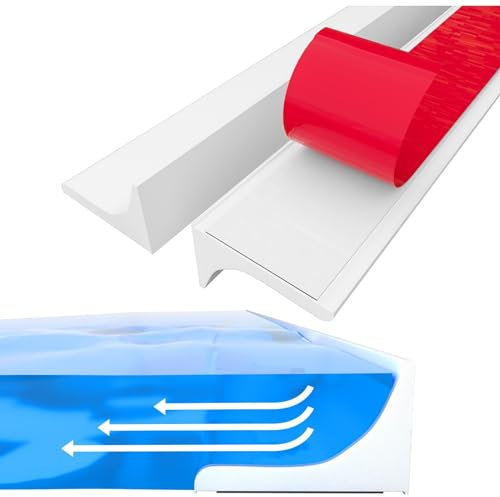 Barrière de Douche Pliable, Silicone Seuil de Douche Barrage D'Eau Autocollante, Joint Porte Douche Barriere de Douche Anti Débordement pour Baignoire, Coins, Évier (1M,Blanc)