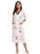 Verve Jelly Women Long House Coat Zipper Front Robes Full Length Nightgowns with Pockets Floral Loungewear White XXL