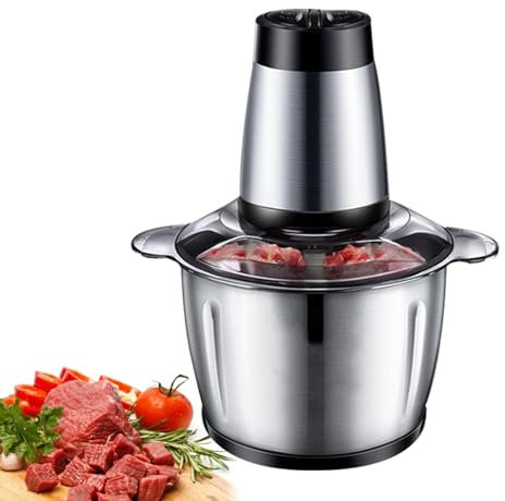 Vllold Petit robot de viande, hachoir à viande,Hachoir à viande domestique de grande capacité - Hachoir à viande multifonction, robot culinaire robuste pour piments, a, carottes et choux