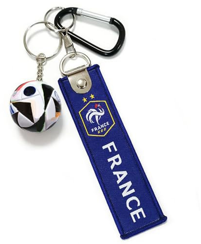 SUPTOFF Porte-clés en forme de ballon de football de la France - Souvenirs de la Coupe d'Europe - Pour sacs à dos de voiture, moto, cadeaux d'anniversaire, doré