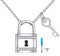 YONFQE Padlock Cremation Urn Necklace 925 Sterling Silver Key with Lock Pendant Forever in My Heart Jewellery Keepsake Gifts for Women Men Couples