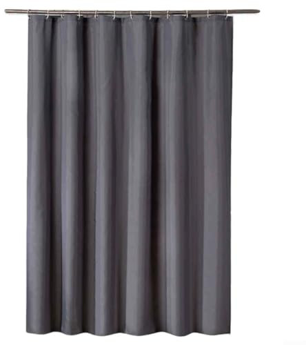 Rideau de douche en lin imperméable avec crochets pour salle de bain Gris anthracite 180 x 180 cm