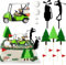 Danduolai 15pcs Green Golf Cake Decoration Set with Cart Flag Golf Ball for Men Sport Golf Theme Birthday Party Supply