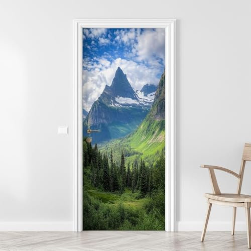 Türbekleben Natur Berg Türtapete, Selbstklebend TürPoster Natur Berg Türbilder, 3D Fototapete Türfolie Poster Tapete Türaufkleber Tür Tapeten 77 x 200 cm q2783
