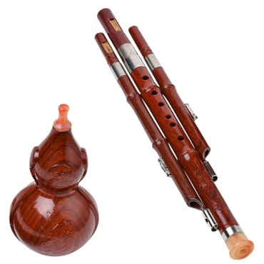 TOYANDONA Traditionelle Kürbisflöte Hulusi Chinesisches Blasinstrument aus Hochwertigen Materialien Leicht zu Erlernen für Anfänger Geeignet für Üben und Auftritte