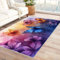 TZKRWRH Relax kuscheliger Kurzflor Teppich Natürliche Flora und Fauna Wohnzimmerteppich traditioneller Vintage-Stil maschinenwaschbar rutschfest(lila)-60x90cm
