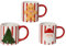 VARZI Tazza Natalizia Assortita, Design a Strisce Rosse e Bianche con Omino di Marzapane, Albero di Natale o Babbo Natale 350ml 1956