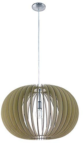 EGLO 95042 XXL - Pendelleuchte Hängeleuchte STELLATO in Holzlamellenoptik ahorn Ø 70cm
