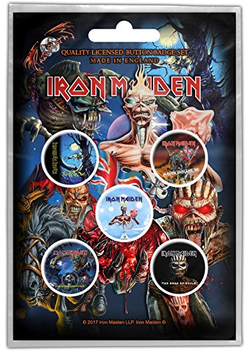 Iron Maiden Book of Souls Fear of the Dark Official Licensed Pin Badge Buttons
