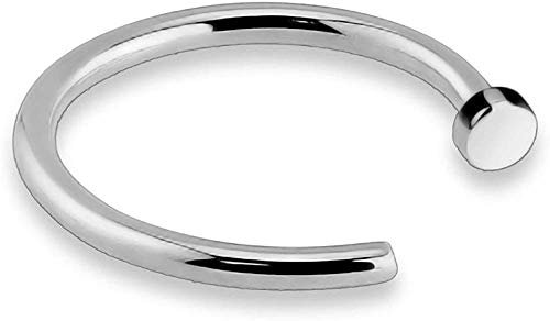 viva-adorno® 0,8mm Nasenring Nasenpiercing Piercing Hoop Ring Chirurgenstahl 316L Z504, Silber