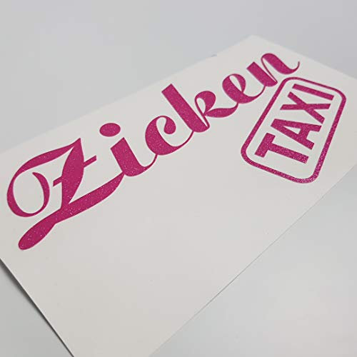 folien-zentrum - Zicken Taxi Glitzer Metallic Pink 15x7,5cm Auto Aufkleber JDM Tuning Zickentaxi OEM DUB Decal Car Autosticker Autoaufkleber Stickerbomb Bombing Sticker illest dapper fun oldschool