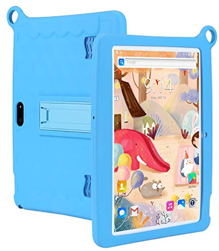 Tablet per bambini da 10,1 pollici, modalità bambini preinstallata, con WiFi, Bluetooth e giochi, scheda SD da 16 GB, pennino, processore Quad Core, display HD 1280 x 800 IPS Blue