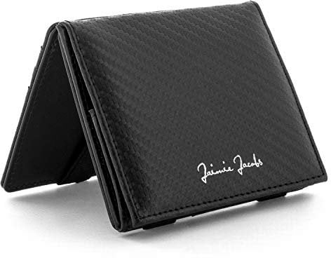 Jaimie Jacobs Flap Boy - Das Original - Magic Wallet mit Münzfach und RFID-Schutz Magischer Geldbeutel magisches Portmonaie Brieftasche mit Kleingeldfach Herren echtes Leder (Carbon)