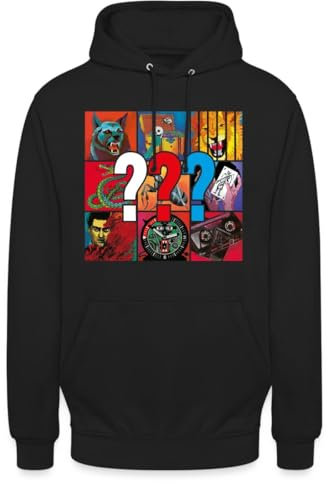 Spreadshirt Die DREI Fragezeichen Covermotive Unisex Hoodie, XL, Schwarz