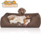 Knuffelwuff Orthopädisches Hundebett Chesapeake aus Laser gestepptem marmoriertem Kunstleder XXL 120 x 85cm Braun - Abnehmbarer Bezug - leicht zu reinigen - für große, mittelgroße und kleine Hunde