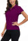 MoFiz Polo Donna Manica Corta Poloshirt Golf Camicia Sportiva Estate Top Traspirante Viola Scuro S