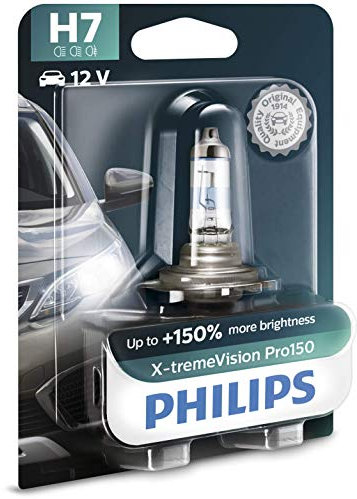 Philips X-tremeVision Pro150 H7 Scheinwerferlampe +150%, Einzelblister 12972XVPB1 Single blister