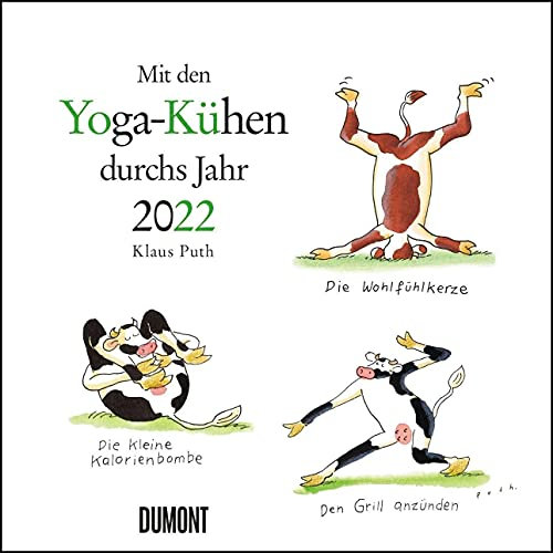 Mit den Yoga-Kühen durchs Jahr 2022 – Wandkalender – Quadratformat 24 x 24 cm