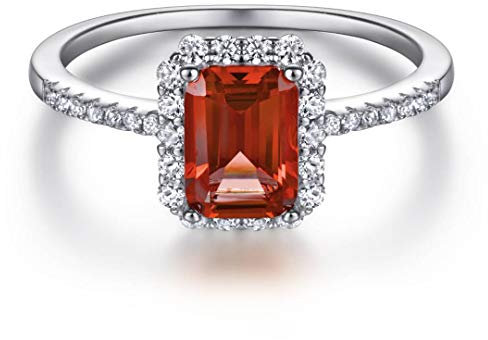Funkelnder Damenring in 925 Sterling Silber mit Rubin und Smaragd Edelstein für Damen und Frauen I Ring Zirkonia Stein mit Profischliff Schmuck in Juweliersqualität (Red Ruby, 54)