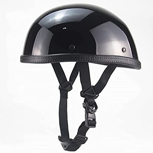 YLXD Motorrad-Helm Halbhelme Brain-Cap Halbschale Jet-Helm Roller-Helm Waschbare Polster Retro Half Helm für Cruiser Chopper Biker Moped DOT/ECE-Zulassung C,S