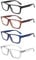 BOSAIL 4 Pack Reading Glasses Blue Light Blocking Large Square Frames with Spring Hinges, Anti Glare UV Eyestrain,Computer Readers for Men Women 1.75
