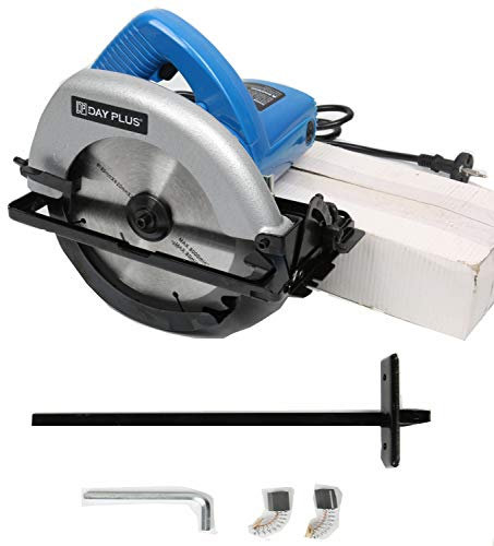 Scie circulaire manuelle, 900 W, avec rail de guidage, profondeur de coupe maximale : 55 mm (90°)/38 mm (45°), 4700 tr/min, moteur en cuivre, interrupteur de sécurité, idéal pour bois, plastique,