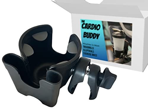 The Cardio Buddy - Water Bottle and Phone Holder - Designed for Most Treadmills, Ellipticals, Exercise Bikes