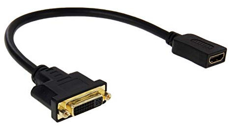 High-Tech Place Câble Adapater Femelle 30cm HDMI vers DVI 24 + 5 Femelle (Noir)