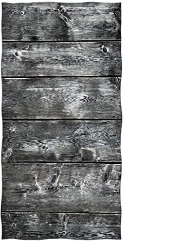 Zomer Strandtuch 70x140 cm Mikrofaser Badetuch Schnelltrocknendes Bedrucktes Handtuch mit Graue Holzplatte Motiv