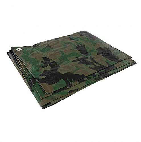 6 x 10 m Camo Tarpaulin Waterproof Heavy Duty Tarp Sheet Cover, Groundsheet - Waterproof, Weatherproof, Frost-Resistant, UV Protection, Universal, Multipurpose, Reinforced Eyelets