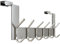 WEBI Türgarderobe mit 6 Haken,Türhaken zum Einhängen,Türaufhänger,Kleiderhaken Tür,Haken Tür,Türhakenleiste Innenseite,1.7 cm,Silber