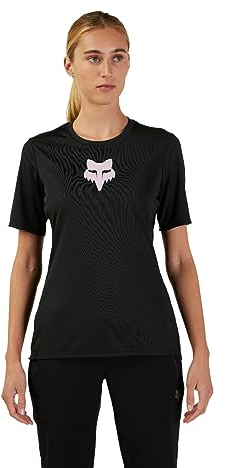 Fox Racing W Ranger Ss Jersey Foxhead, Windbreaker, Men's, Black, XS