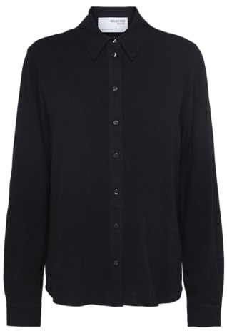 SELECTED FEMME Damen Slfviva Ls Shirt Noos Hemd, Schwarz, 38 EU