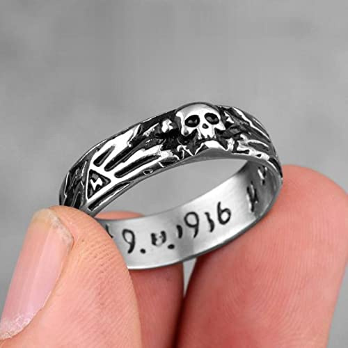 XJruixi Stainless Steel Men Rings Domineering Skull Devil Punk Gothic Hiphop Simple for Biker Male Boy Jewelry Creativity Gift Wholesale