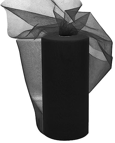 Tülle Roll Tüll Stoff Schwarz 30cm x 92M, EUBSWA Tüll Rollen Tüllband für Brautkleider Ballett-Kleider Hochzeit Party Deko Handwerk