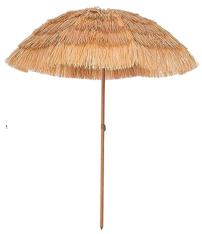 FLIPP Parasol idílico, sombrilla de paja de imitación, sombrilla for exteriores, sombrilla, balcón, decoración de jardín, accesorios de tiro sin Base (Color : Braun, Size : 2m)