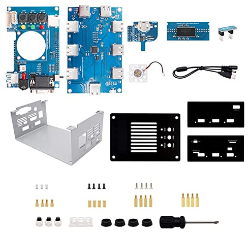 Tbkoeudhg FüR Mister FPGA 32 MB Motherboard + USB-Hub V2.1 mit DIY-MetallgehäUse-Kit für Terasic DE10-Nano Mister FPGA (Schwarz)
