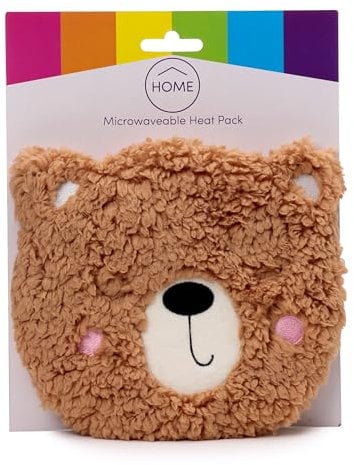 Puckator Teddy Bear Round Microwavable Plush Lavender Heat Pack - Heating Pads - Hot Heat and Ice Cold Cool Pack Packs Bag for Sport Injuries Knee Back Pain - Bed Warmer - Wellness Health Products