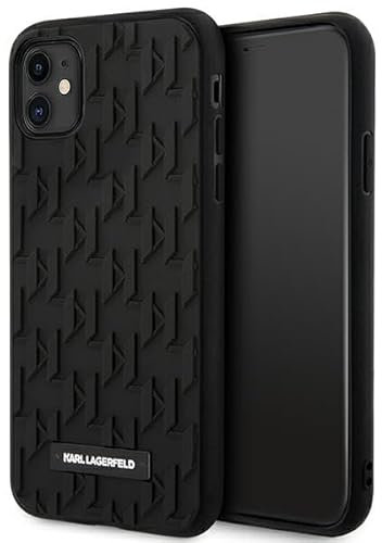 Karl Lagerfeld KLHCN61RUPKLPK Hülle für iPhone 11 / Xr 6.1 hardcase Schwarz 3D Monogram
