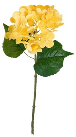 Fairnull Künstliche Hortensien, künstliche Hortensien, lichtecht, künstliche Heimdekoration, keine Wartung erforderlich, Gelb, 6 Stück