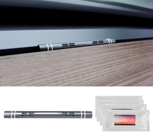 TOPABYTE Lufterfrischer für Tesla Model 3 2016-2023 und Model Y 2020-2024 Zubehör mit 4 Stück Duftstäbchen für Auto-Auslass-Diffusor (SilverGray+Dreamy Canterburybells)
