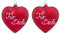 Thüringer Glasdesign Christbaumschmuck Herzen Rot mit der Aufschrift Für Dich, 2 Stück/Set, ca. 10 cm, Weihnachtsdeko